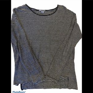 Vince Split Hem Striped Long Sleeve Tunic Size S